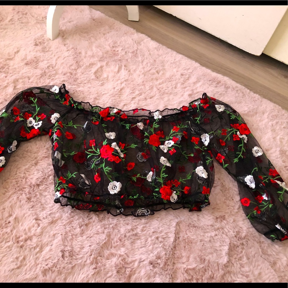 Flower Transparent Crop Top